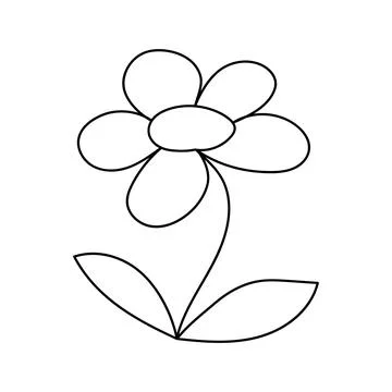 Silhouette image of chamomile. Vector illustration of a flower. Flowers and Stock-Illustration