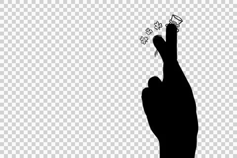 Silhouette image of crop hands representing couples Stock Illustration