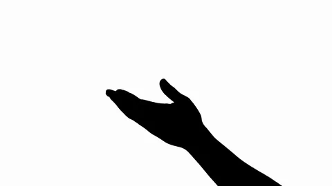 Silhouette of inviting or calling hand s... | Stock Video | Pond5