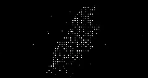 Silhouette of Isle of Man Born from Generative Flying Circle Elements Stock Footage 318441048
