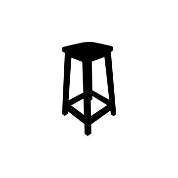 Silhouette Isolated Stool Stock Illustration