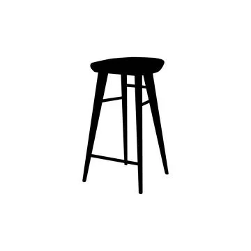 Silhouette Isolated Stool Stock Illustration