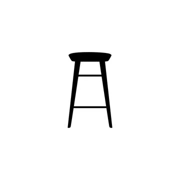 Silhouette Isolated Stool Stock Illustration