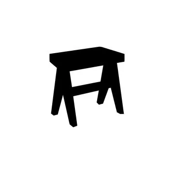 Silhouette Isolated Stool Stock Illustration