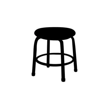 Silhouette Isolated Stool Stock Illustration