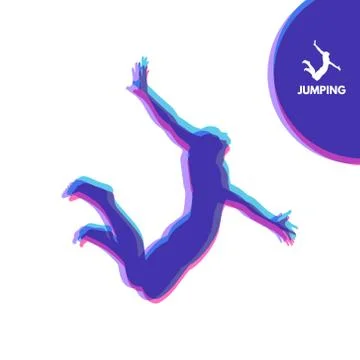 Silhouette of a jumping man. Design template for Sport. Vector Illustration. Stock Illustration