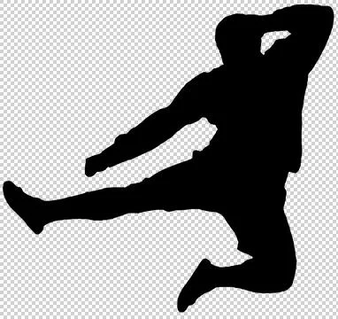 Silhouette Jumping Man Stock Illustration
