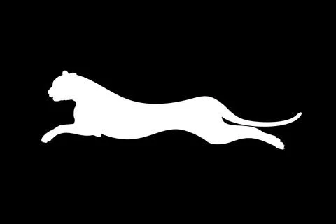 Silhouette of the Jumping Wild Cat Illustrazione stock