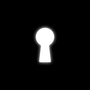 Silhouette of a keyhole on a black background. Vector illustration Stock Illustration