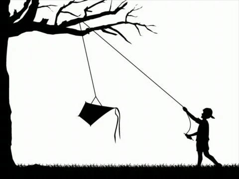 Silhouette kite tree Video stock 68576