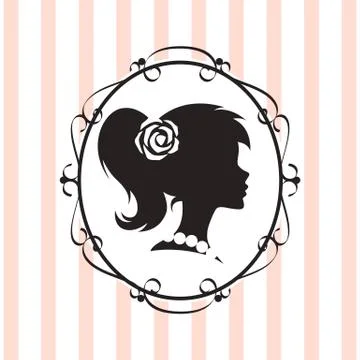 Silhouette label Ilustração Stock