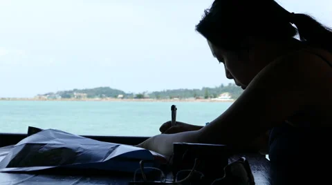 Silhouette of a Lady Stock Footage 57990239