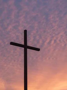 Silhouette of Large Cross Stock Photos