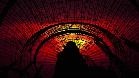 Silhouette Las Vegas Circus Sky Hotel Vídeo Stock 239952257
