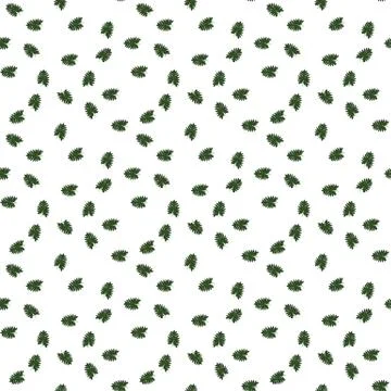 Silhouette of leaf Trees on White Background. Seamless pattern. Vector Illustrazione stock