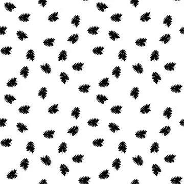 Silhouette of leaf Trees on White Background. Seamless pattern. Vector Illustrazione stock