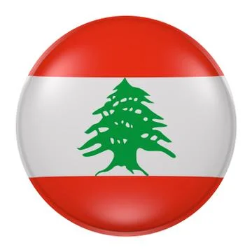 Silhouette of Lebanon button Stock Illustration