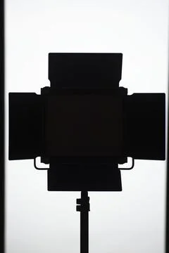 Silhouette of a LED studio light panel Stock Photos