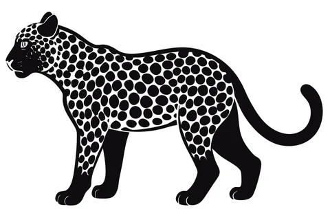 Silhouette leopard Stock Illustration