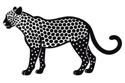 Silhouette-leopard Stock Illustration
