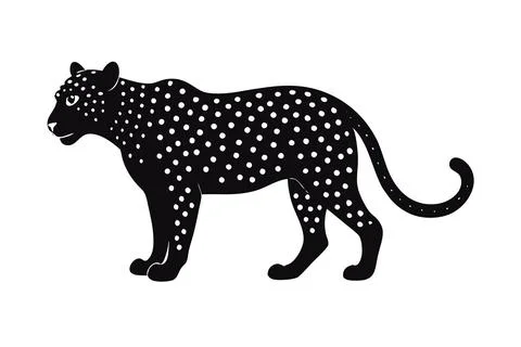 Silhouette-leopard Stock Illustration