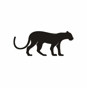 Silhouette Leopard logo design vector Stock Illustration