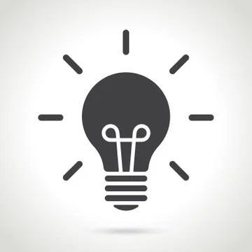 Silhouette of light bulb Stock Illustration