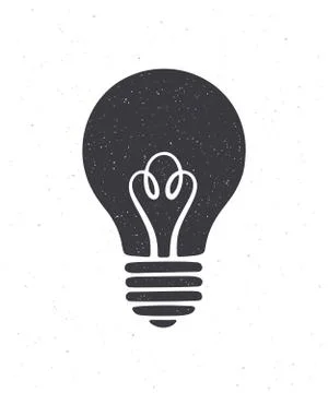 Silhouette of light bulb. Vector illustration. Symbol of idea Stock Illustration