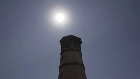 Silhouette of lighthouse Stock Footage 152416129