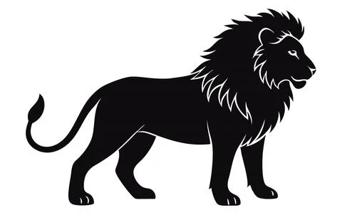 Silhouette lion Stock Illustration