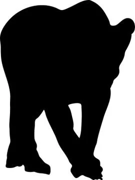 Silhouette of a lion predator Stock Illustration