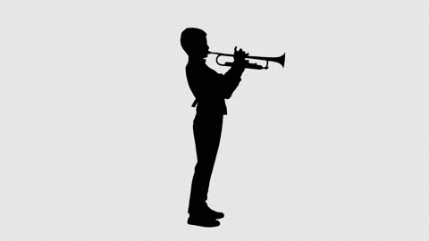 female trumpet player silhouette