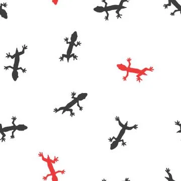 Silhouette lizard seamless background. Stock Illustration