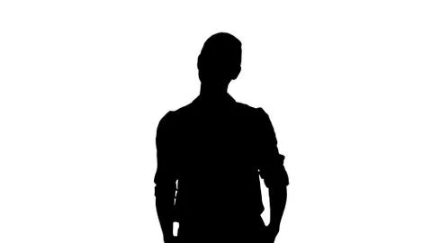 Silhouette Looking great. Marvelous optimistic business woman sm Ilustração Stock