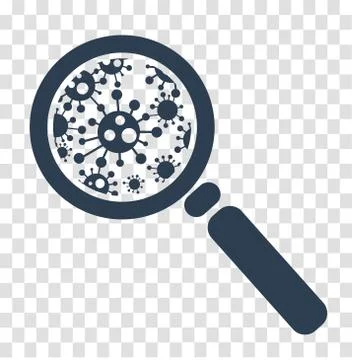 Silhouette magnifier with bacteria Stock Illustration