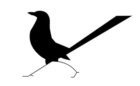Silhouette of magpie Stock Illustration
