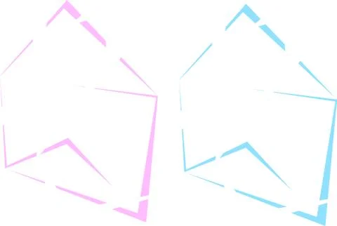 Silhouette of mail from triangular contours Mail-spam from men and women icon Stock Illustration