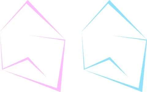 Silhouette of mail from triangular contours read mail from a man and from a w Stock Illustration