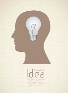 Silhouette of man with bulb representing an idea, vector illustration Stock Illustration