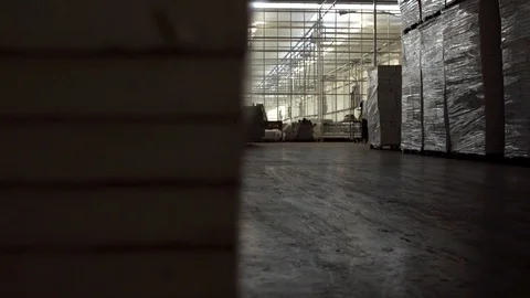 Silhouette Of A Man Calling In A Warehouse Stock Footage 127036045