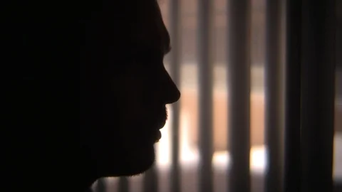 Silhouette of a man in contemplation. Stock Footage 99606132