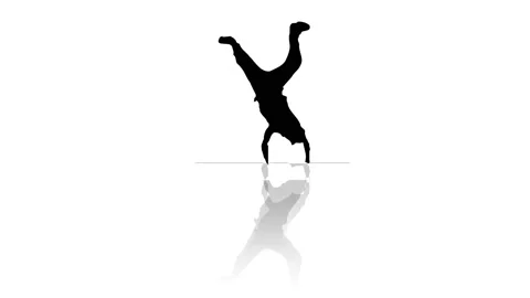 Silhouette of man dancer background and 2d animation, dancing  Stock Footage 235556915