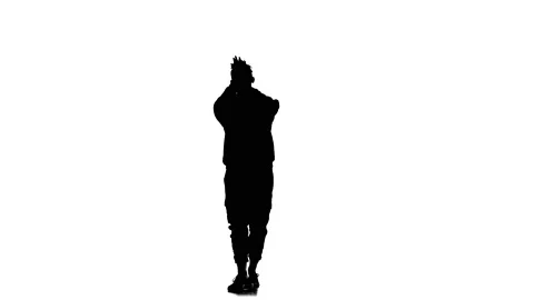 Silhouette of man dancer dancing hip hop, freestyle, street dance, slow motion Stock Footage 130334570