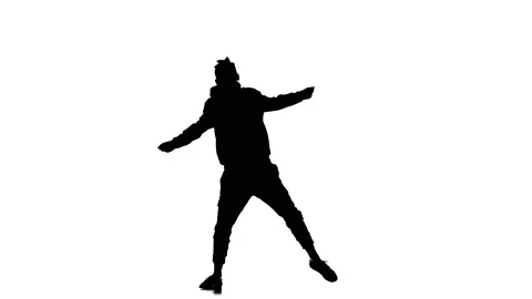 Silhouette of man dancer dancing hip hop, freestyle, street dance, slow motion Stock Footage 130334750