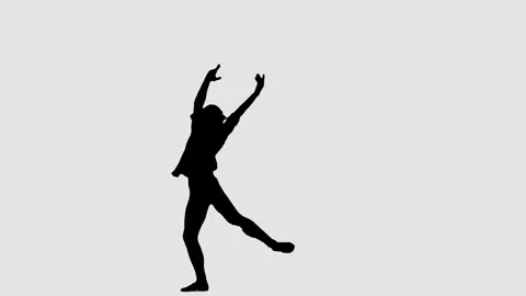 Silhouette of a man dancing ballet. Elegant dance element from classical ballet Stock Footage 152292961
