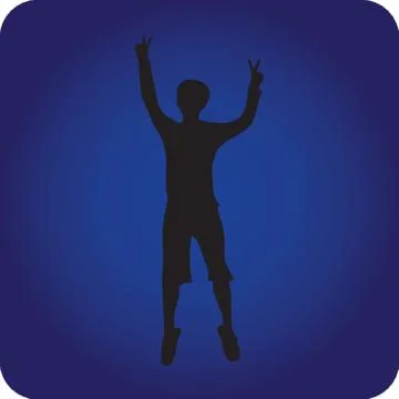 Silhouette Of Man Dancing Illustrazione stock