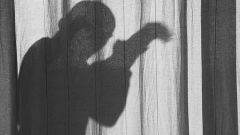 Silhouette of a man doing a workout. Warm up on a sunny day. Sport and healthy Video stock 146383682