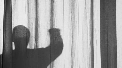 Silhouette of a man doing a workout. Warm up on a sunny day. Sport and healthy Stock Footage 146445054