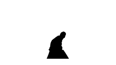 Silhouette Man doing yoga exercise downward and upward facing do Stock-Illustration
