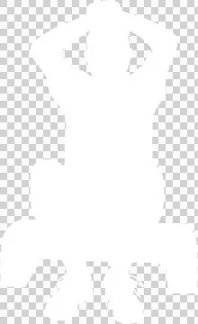 Silhouette man exercising on bench Stock Illustration